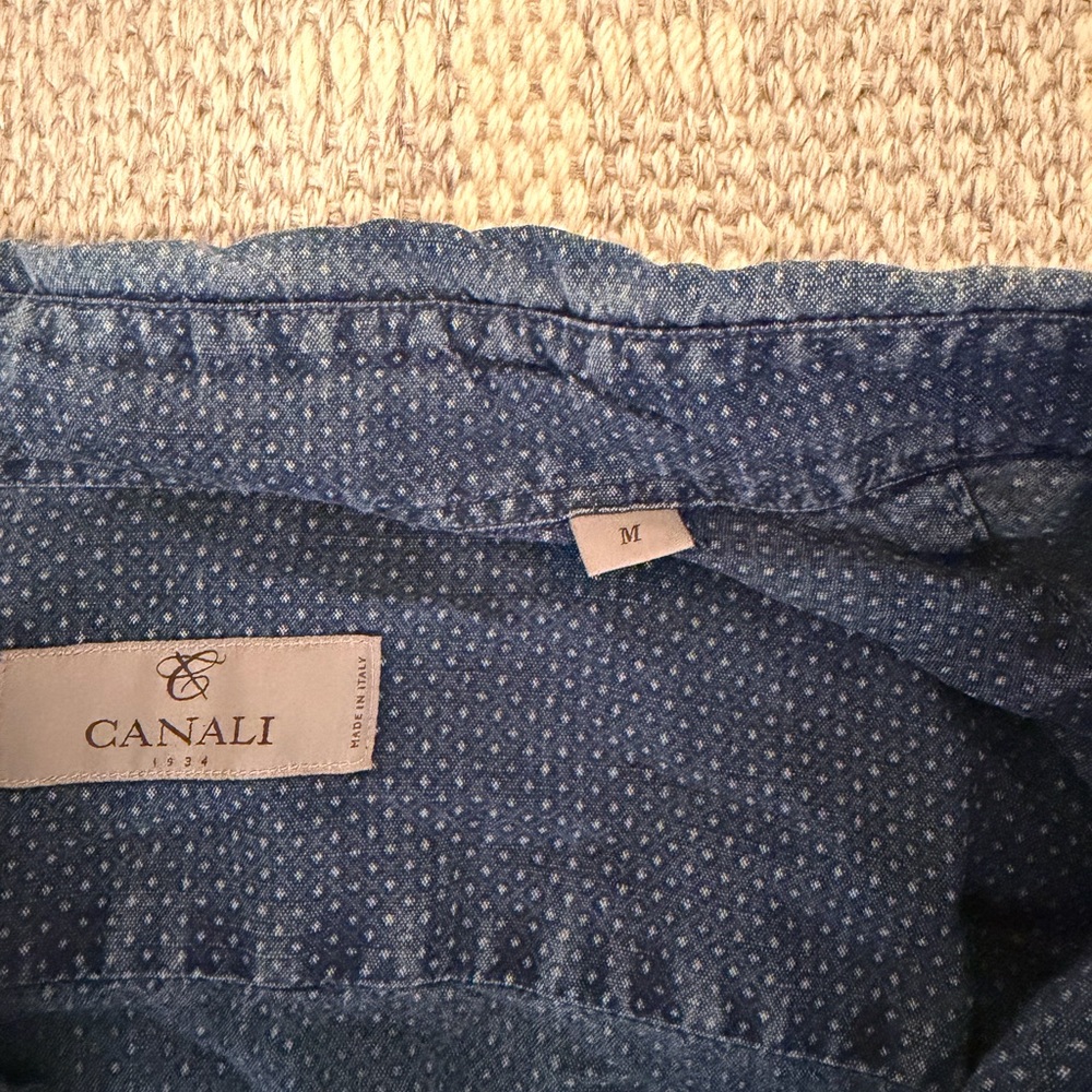 Canali Indigo Patterned Shirt - image 3